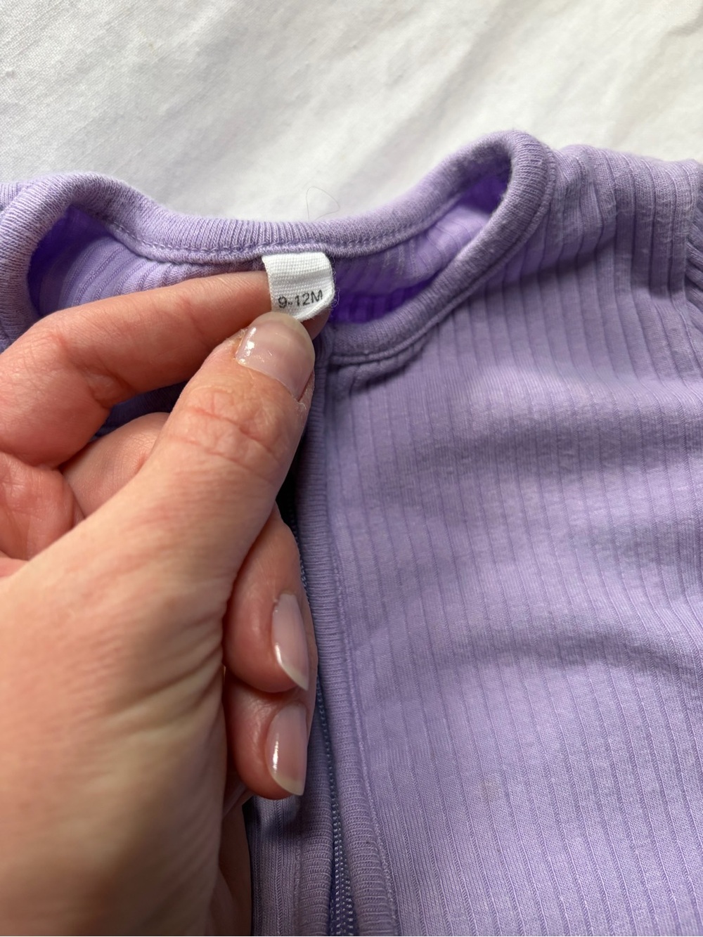 Baby Mori Ribbed Snug Fit Pajamas / Footie in Lilac - Picture 3 of 7